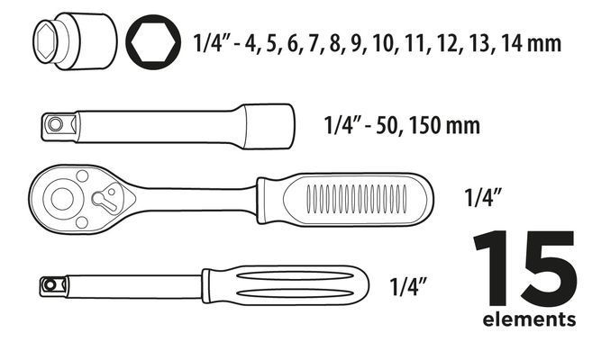 Набір інструментів Top tools 38D525 15 шт. 38D525 фото