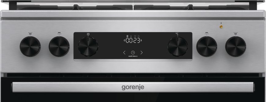 Gorenje Плита комби, 71л, 60x60см, дисплей, чугун, с крышкой, программатор IconLed,нерж GKS6C70XF фото