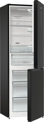 Gorenje Холодильник с нижн. мороз. камерой 185х60х60см, 2 дв., 204(96)л, А++, NoFrost+ , LED дисплей, Зона св-ти, черный NRK6192ABK4 фото
