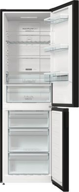 Gorenje Холодильник с нижн. мороз. камерой 185х60х60см, 2 дв., 204(96)л, А++, NoFrost+ , LED дисплей, Зона св-ти, черный NRK6192ABK4 фото