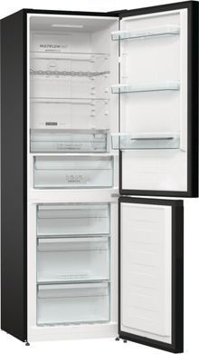 Gorenje Холодильник с нижн. мороз. камерой 185х60х60см, 2 дв., 204(96)л, А++, NoFrost+ , LED дисплей, Зона св-ти, черный NRK6192ABK4 фото