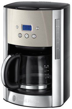 Russell Hobbs Кавоварка крапельна Luna Stone, 1.5л, мелена, LED-дисплей, підігрів чашок, чорно-сріблястий (369091) 26990-56 фото