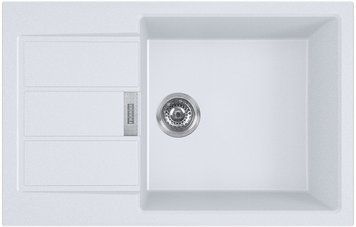 Мийка кухонна Franke Sirius, тектонайт, прямокутник, з крилом, 780х500х200мм, чаша - 1, накладна, S2D 611-78 XL , білий (328988)