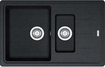 Мойка кухонная Franke Basis, фрагранит, прямоуг., с крылом, 780х500х200мм, чаша- 1.5, накладная, BFG 651-78, оникс