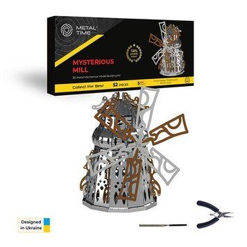 Коллекционная модель-конструктор Metal Time Mysterious Mill Мельница электронная двухцветная (MT054) dt_96319 фото