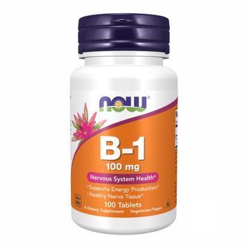 B-1 100mg, Now Foods, 100 tabs Вітамін В-1 Now Foods 100 мг (100 таблеток) &mdash; Для нервів