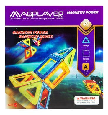 Конструктор Magplayer магнитный набор 20эл MPA-20 фото