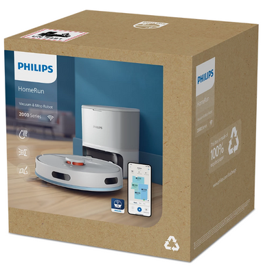 Philips Робот-пилосос Series 2000, h=40.3см, вологе прибирання, конт пил -0.25л, автон. робота до 130хв, НЕРА 11, білий (380051) XU2100/20 фото