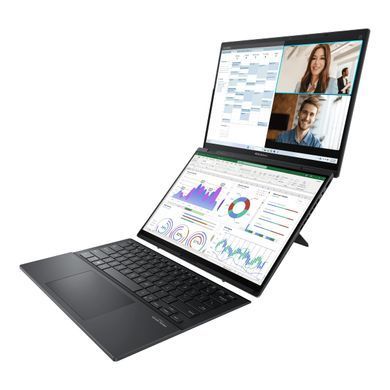 ASUS Ноутбук Zenbook Duo UX8406MA-PZ044W 14" 3K OLED, Intel Ultra 7 155H, 16GB, F1TB, UMA, Win11, Сірий (382094) 90NB12U1-M001L0 фото