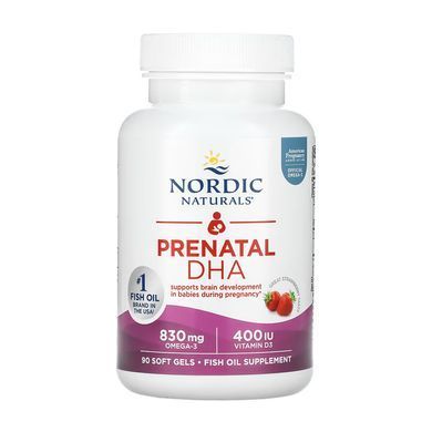 Prenatal DHA - 90 softgels Strawberry Nordic Naturals / ДГК для вагітних зі смаком полуниці