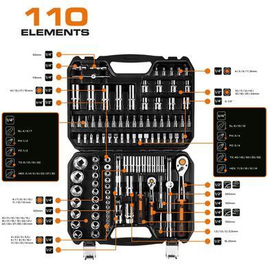Набір інструментів Neo Tools 10-060 110 шт 10-066 фото