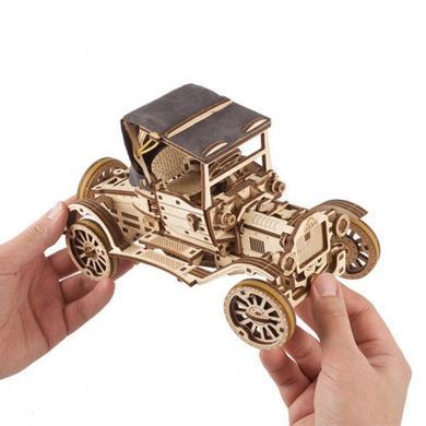 Дерев'яний механічний 3D конструктор Ugears Ретро автомобіль (70175) dt_93641 фото