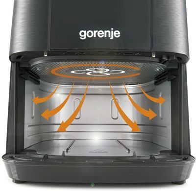 Мультипечь Gorenje 1350Вт, чаша-5.4л, сенсорное управл., 8 авто. программ, пластик+металл, черный (379431) AF1350DWB фото