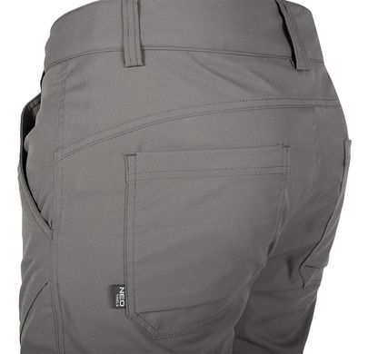 Штани робочі NEO Tools 81-297 OUTDOOR, 2-way stretch, сірі, поліестер, кармани на змійці, профільовані коліна, CE L