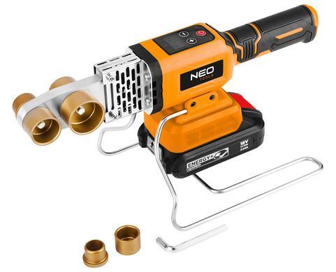 Аккумуляторный сварочный аппарат для труб NEO TOOLS 04-622, 18 В, 300 Вт, с ЖК-дисплеем, без АКБ и ЗУ