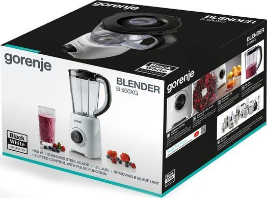 Блендер стационарный Gorenje 500Вт, чаша-1500мл, белый (381056) B500XG фото