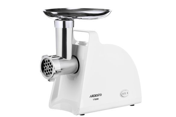 М'ясорубка ARDESTO 1700Вт, продук.-1.6кг/хв, 2 решітки + для ковб., кеббе, пластик, білий (301783) MGL-1730R фото