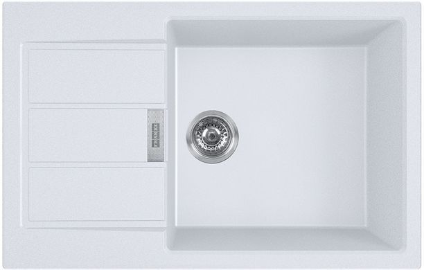 Мойка кухонная Franke Sirius, тектонайт, прямоуг., с крылом, 780х500х200мм, чаша- 1, накладная, S2D 611-78 XL , белый