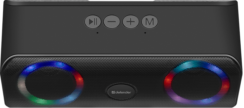 Портативна акустика DEFENDER (65301)Q1 10Вт, Light/FM/microSD/USB, чорний 65301 фото