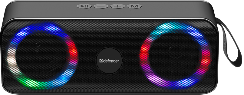 Портативна акустика DEFENDER (65301)Q1 10Вт, Light/FM/microSD/USB, чорний 65301 фото