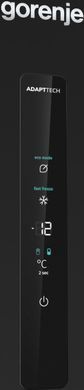 Gorenje Холодильник с нижн. мороз. камерой 185х60х60см, 2 дв., 204(96)л, А++, NoFrost+ , LED дисплей, Зона св-ти, черный NRK6192ABK4 фото