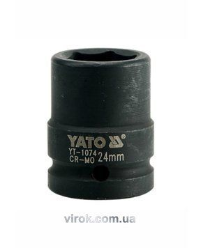 Головка торцева ударна 6-гранна YATO : квадрат 3/4", М= 24 мм, L= 50 мм