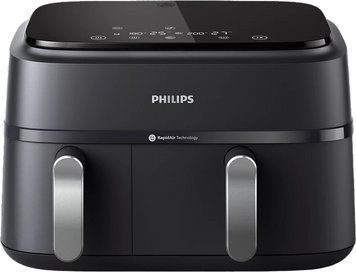 Philips Мультипіч Ovi Dual 2750Вт, чаша-6+3л, сенсорне управл., 2 контейнера,8 авто. Програм, пластик, чорний (379656) NA351/00 фото