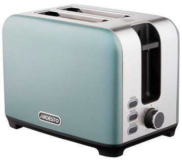 Тостер ARDESTO Mint Harmony T-F400G 800Вт, металл, мятный+серебристый (354619) T-F400G фото