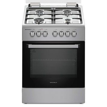 Плита газоэлектр. F66234I 60см. нержавейка, чугунная решетка (GRUNHELM) 133514 фото