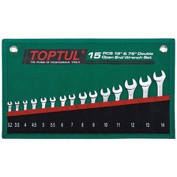Набір ключів ріжкових TOPTUL 15 шт. 3,2-14мм 15&deg;х75&deg; GRAJ1501