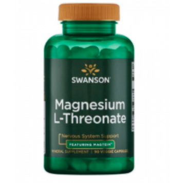 Магний L-Треонат, Magnesium L-Threonate, Swanson, 90 капсул