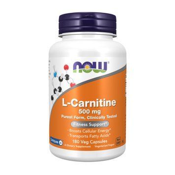Л-карнітин Now Foods L-Carnitine 500 mg purest form 180 капсул
