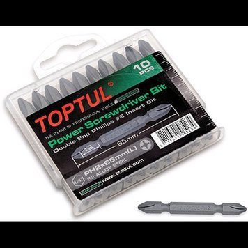 Набір біт двосторонніх TOPTUL 1/4" РН2х65мм 10шт. GAAW1001