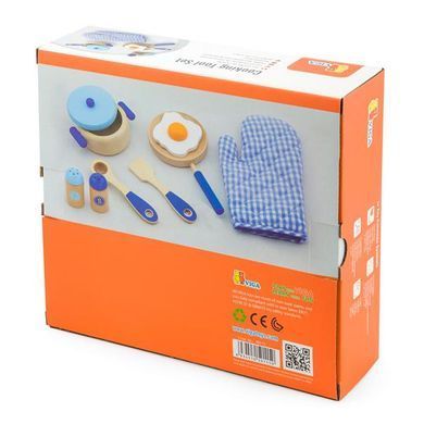Дитячий кухонний набір Viga Toys Іграшковий посуд із дерева блакитний (50115) dt_903 фото