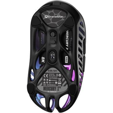 Мышь GravaStar Mercury X Pro, 8K, BT/WL/USB-A, RGB, сірий GSXPRO_GRY фото