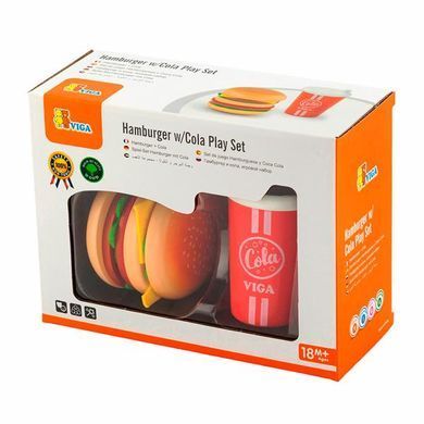 Іграшкові продукти Viga Toys Дерев'яні гамбургер і кола (51602) dt_1027 фото