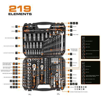 Набір інструментів Neo Tools 10-076 219 шт 10-076 фото
