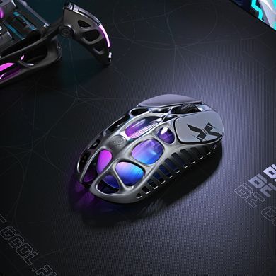 Мышь GravaStar Mercury X Pro, 8K, BT/WL/USB-A, RGB, сірий GSXPRO_GRY фото