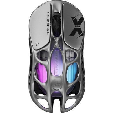 Мышь GravaStar Mercury X Pro, 8K, BT/WL/USB-A, RGB, сірий GSXPRO_GRY фото