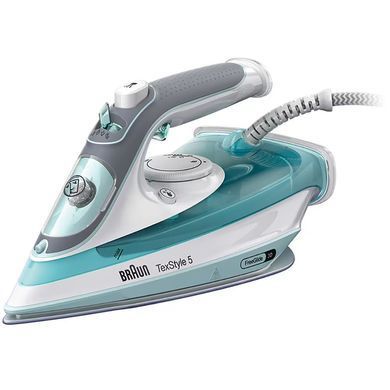 Braun Утюг TexStyle 5, 2700Вт, 300мл, паровой удар -190гр, керам. подошва, бело-зеленый SI5017GR фото