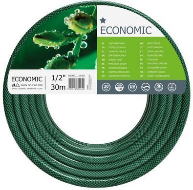Шланг садовий Cellfast ECONOMIC 1/2" 30м 3 шари до 20бар -10&hellip;+50&deg;C (360738) 10-002 фото