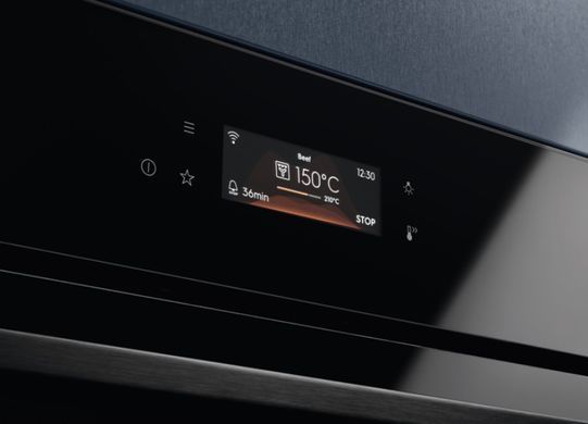 Electrolux Духовой шкаф электрический, 72л, A+, дисплей, конвекция, пиролиз, телескопические направляющие, черный KOEBP39WZ фото