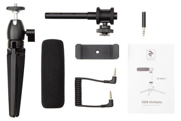 Мікрофон з триподом для мобільних пристроїв 2Е AU-CM10S Vlog KIT, 3.5mm (357143) 2E-MM011_OLD фото