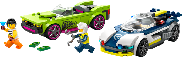 Конструктор LEGO City Преследование маслкара на полицейском автомобиле 213 деталей (60415)