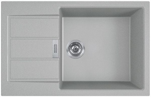 Мойка кухонная Franke Sirius, тектонайт, прямоуг., с крылом, 780х500х200мм, чаша- 1, накладная, S2D 611-78 XL , серый