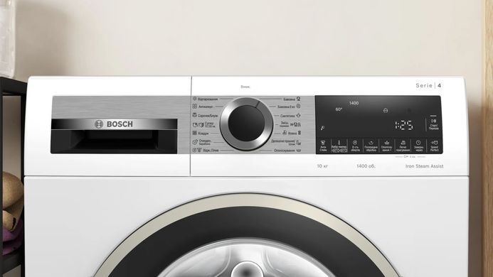 Bosch Пральна машина фронтальна, 10кг, 1400, A+++, 59см, дисплей, білий (366634) WGA25400UA фото