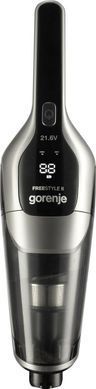 Пилосос Gorenje безпровідний, 132Вт, конт пил -0,6л, автон. робота до 55хв, вага-2,9кг, НЕРА, 2насадки, сірий (387761) SVC216110FSIIBKA фото