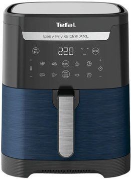 Tefal Мультипіч EasyFry&Grill XXL, 1830Вт, чаша-6.5л, сенсорне керув., 8 програм, пластик, чорно-синій (380656) EY801410 фото