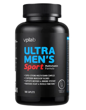 Вітаміни та мінерали VPLab Ultra Mens Sport Multivitamin, 180 каплет