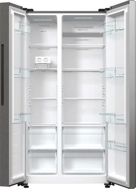 Gorenje Холодильник SBS 179х67х92см, 2 двері, 356( 191)л, А++, NF+, Інв. , зона св-ті, зовн. диспл, матовий сірий (365420) NRR9185EAXL фото